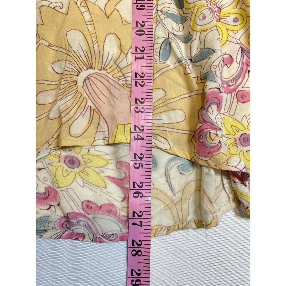 Anthropologie Maeve Women's 8 Popover Blouse Swirl Floral V Neck Bohemian Top - Picture 5 of 7